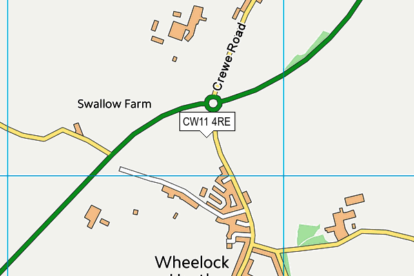 CW11 4RE map - OS VectorMap District (Ordnance Survey)