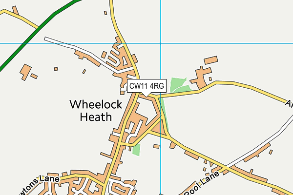 CW11 4RG map - OS VectorMap District (Ordnance Survey)