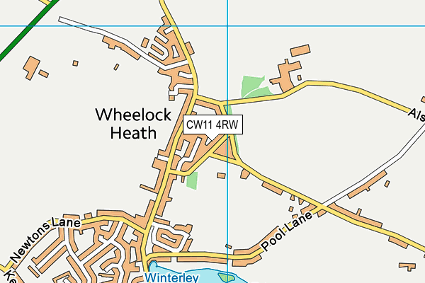 CW11 4RW map - OS VectorMap District (Ordnance Survey)