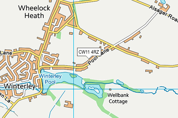 CW11 4RZ map - OS VectorMap District (Ordnance Survey)