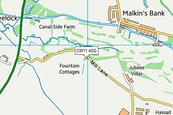 CW11 4SG map - OS VectorMap District (Ordnance Survey)