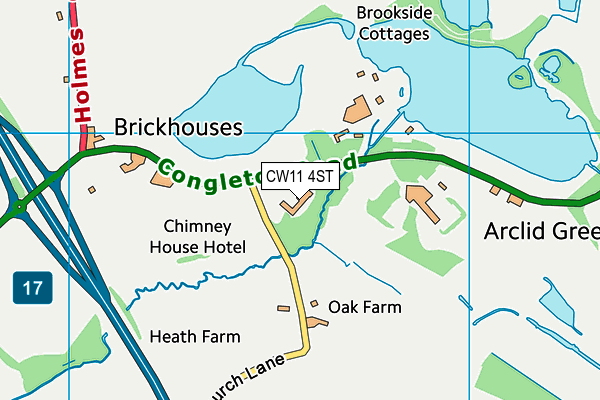 CW11 4ST map - OS VectorMap District (Ordnance Survey)