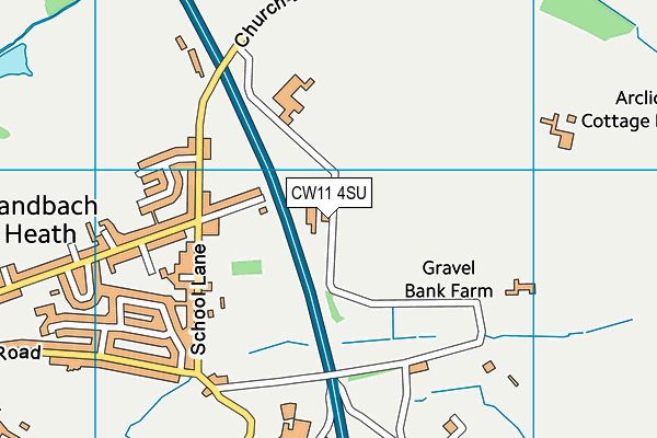 CW11 4SU map - OS VectorMap District (Ordnance Survey)