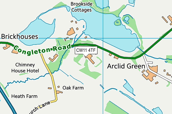 CW11 4TF map - OS VectorMap District (Ordnance Survey)