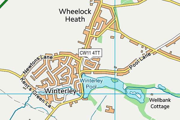 CW11 4TT map - OS VectorMap District (Ordnance Survey)