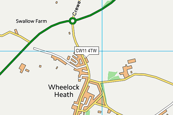 CW11 4TW map - OS VectorMap District (Ordnance Survey)