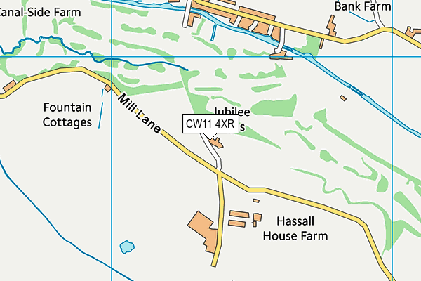 CW11 4XR map - OS VectorMap District (Ordnance Survey)