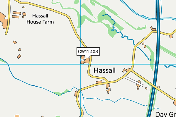 CW11 4XS map - OS VectorMap District (Ordnance Survey)