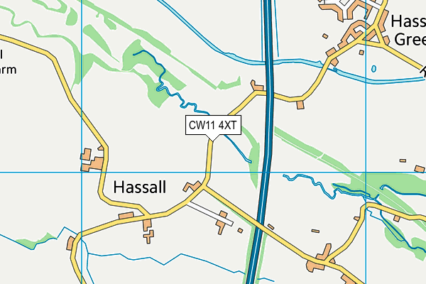 CW11 4XT map - OS VectorMap District (Ordnance Survey)