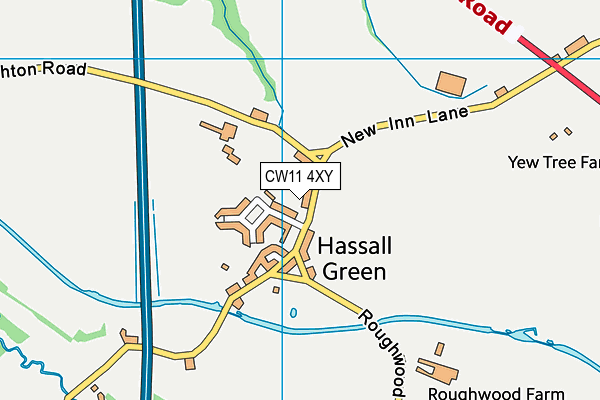 CW11 4XY map - OS VectorMap District (Ordnance Survey)