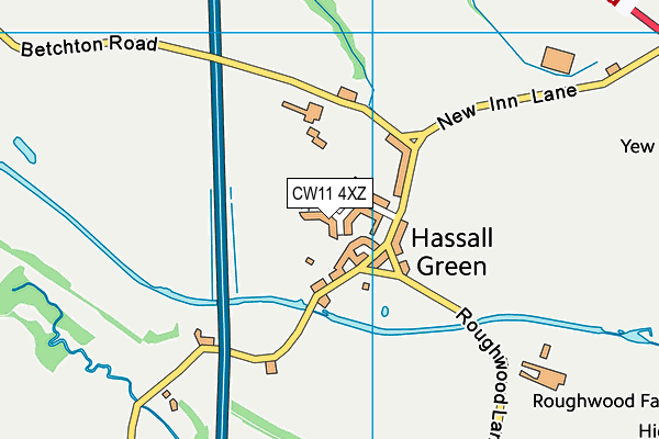 CW11 4XZ map - OS VectorMap District (Ordnance Survey)