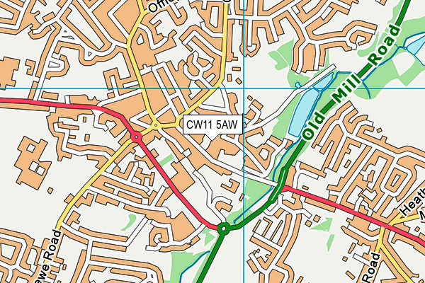 CW11 5AW map - OS VectorMap District (Ordnance Survey)