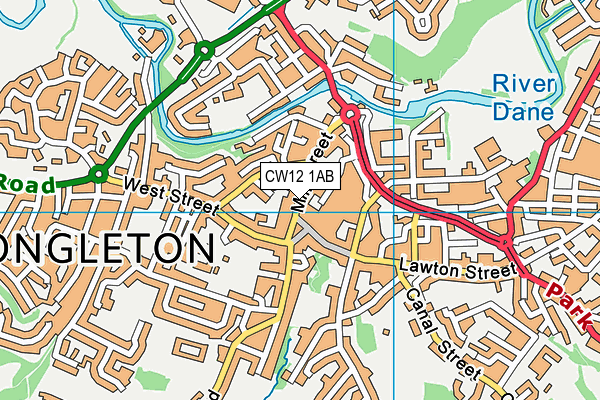 CW12 1AB map - OS VectorMap District (Ordnance Survey)