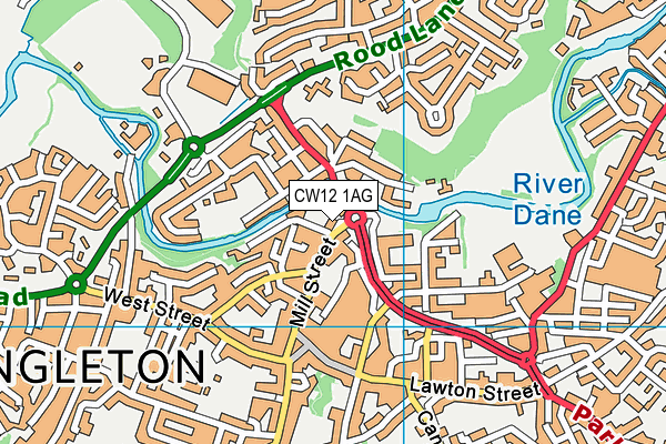 CW12 1AG map - OS VectorMap District (Ordnance Survey)