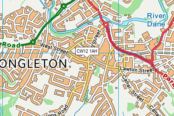 CW12 1AH map - OS VectorMap District (Ordnance Survey)