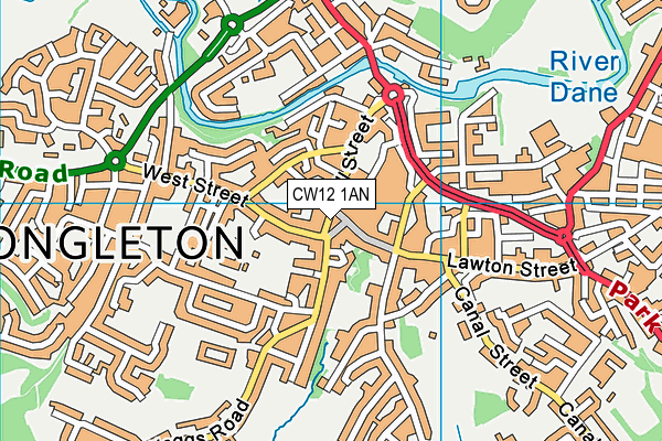 CW12 1AN map - OS VectorMap District (Ordnance Survey)