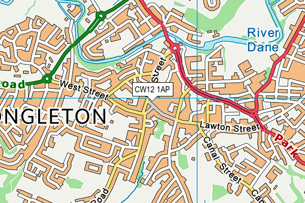 CW12 1AP map - OS VectorMap District (Ordnance Survey)