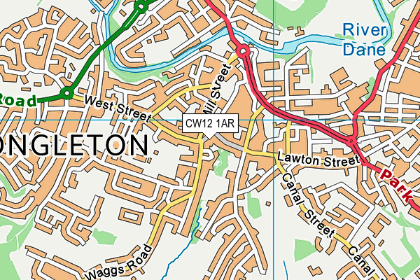 CW12 1AR map - OS VectorMap District (Ordnance Survey)