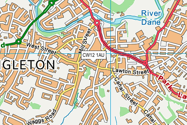 CW12 1AU map - OS VectorMap District (Ordnance Survey)