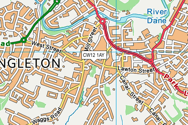 CW12 1AY map - OS VectorMap District (Ordnance Survey)