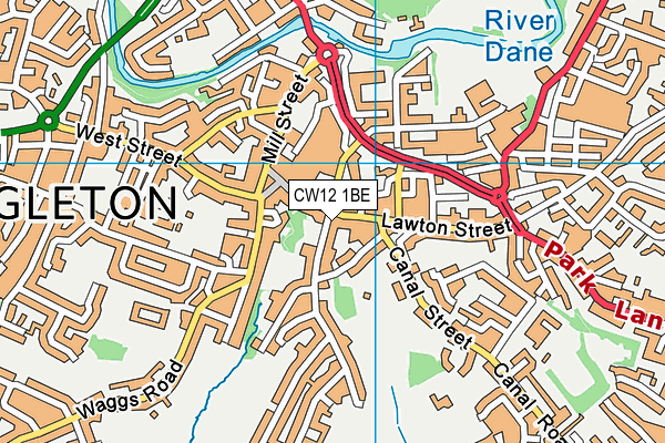 CW12 1BE map - OS VectorMap District (Ordnance Survey)