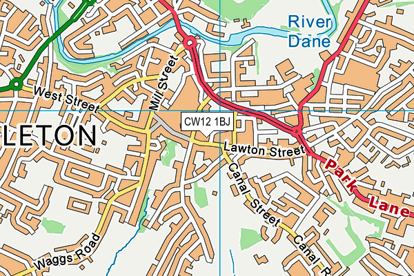 CW12 1BJ map - OS VectorMap District (Ordnance Survey)