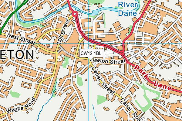 CW12 1BL map - OS VectorMap District (Ordnance Survey)