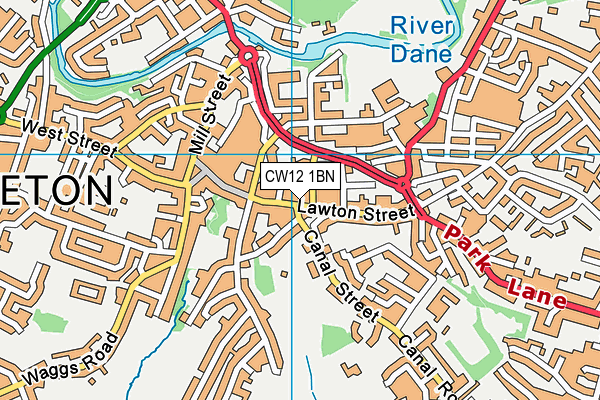 CW12 1BN map - OS VectorMap District (Ordnance Survey)