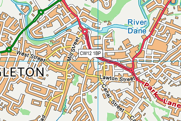 CW12 1BP map - OS VectorMap District (Ordnance Survey)