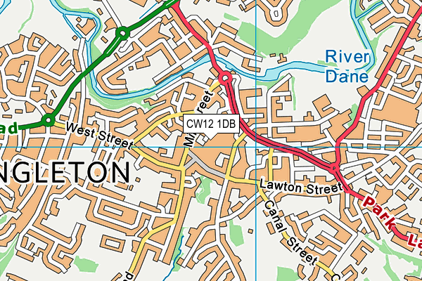 CW12 1DB map - OS VectorMap District (Ordnance Survey)