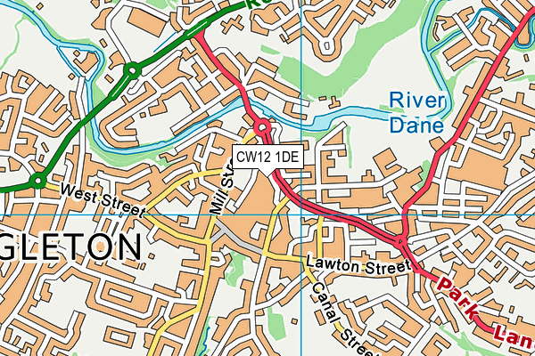 CW12 1DE map - OS VectorMap District (Ordnance Survey)