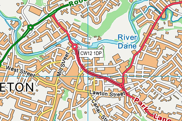 CW12 1DP map - OS VectorMap District (Ordnance Survey)