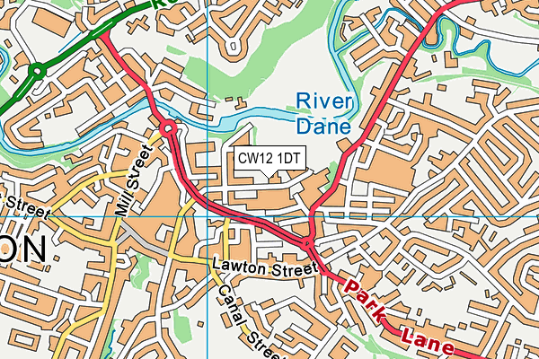 CW12 1DT map - OS VectorMap District (Ordnance Survey)