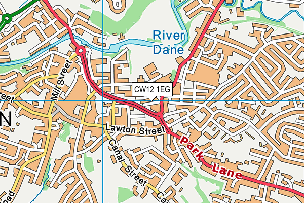 CW12 1EG map - OS VectorMap District (Ordnance Survey)