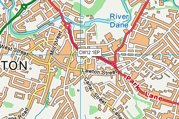 CW12 1EP map - OS VectorMap District (Ordnance Survey)