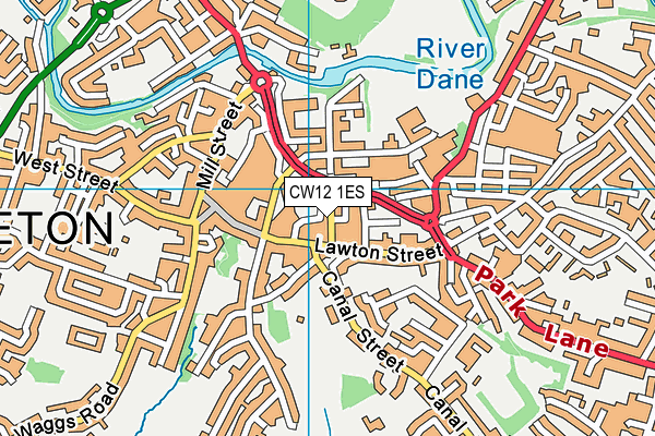 CW12 1ES map - OS VectorMap District (Ordnance Survey)