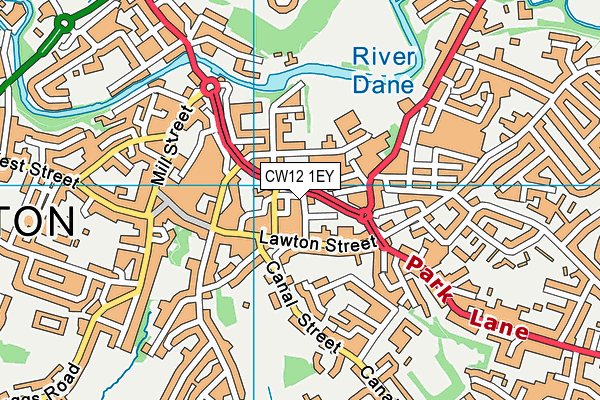 CW12 1EY map - OS VectorMap District (Ordnance Survey)