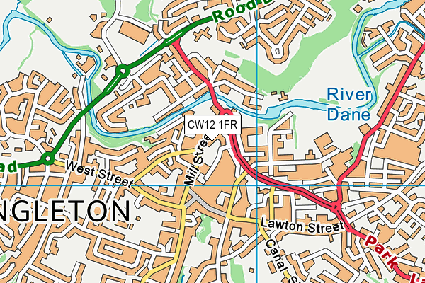 CW12 1FR map - OS VectorMap District (Ordnance Survey)