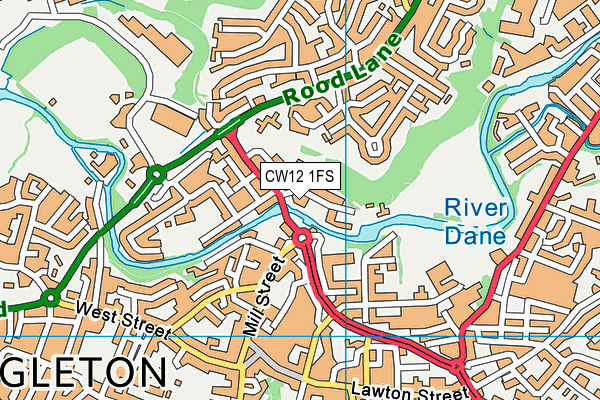 CW12 1FS map - OS VectorMap District (Ordnance Survey)