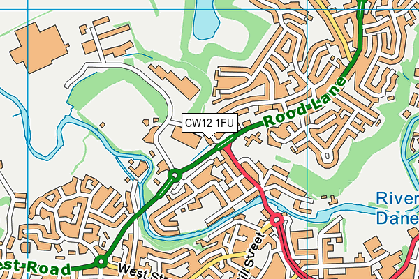 CW12 1FU map - OS VectorMap District (Ordnance Survey)