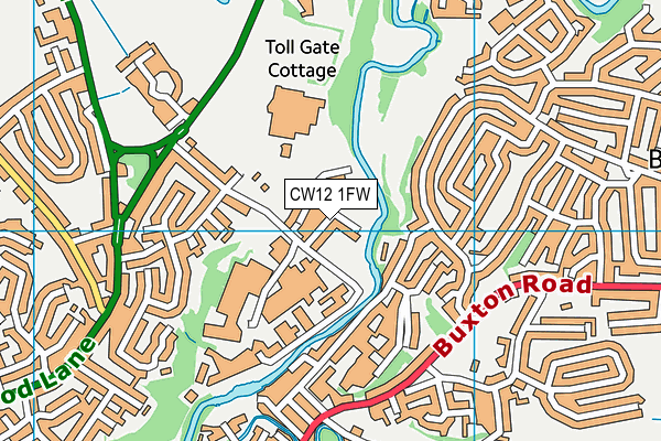 CW12 1FW map - OS VectorMap District (Ordnance Survey)