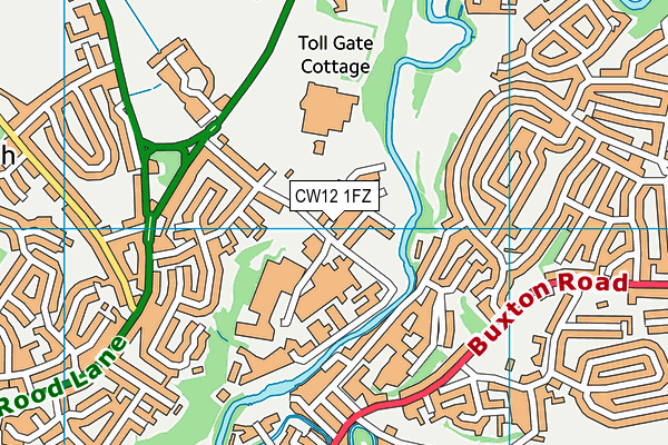 CW12 1FZ map - OS VectorMap District (Ordnance Survey)