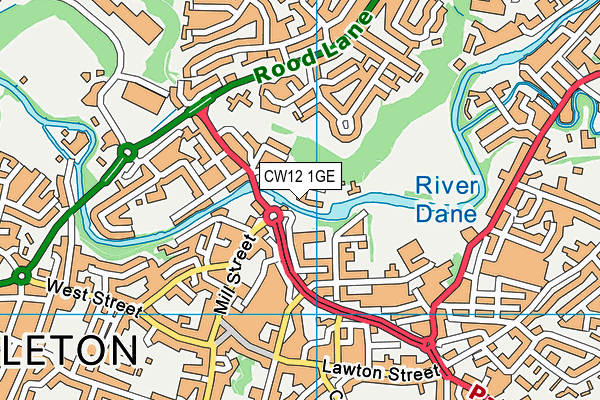 CW12 1GE map - OS VectorMap District (Ordnance Survey)