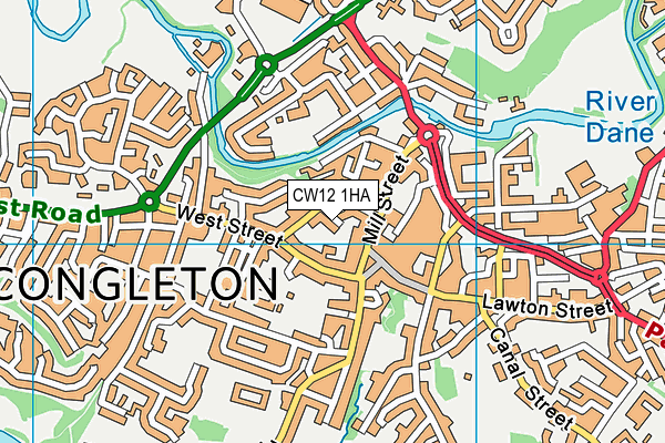 CW12 1HA map - OS VectorMap District (Ordnance Survey)