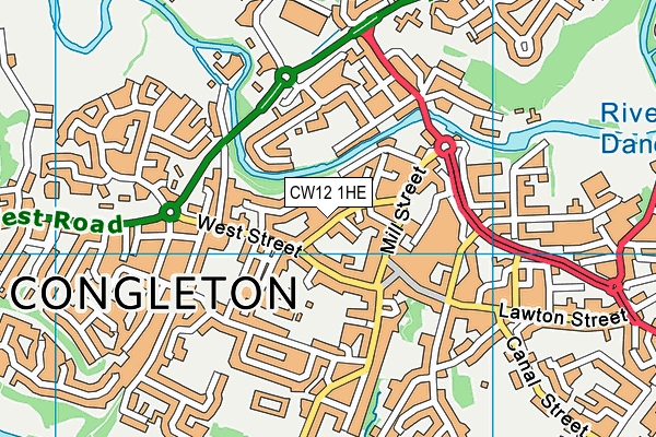 CW12 1HE map - OS VectorMap District (Ordnance Survey)