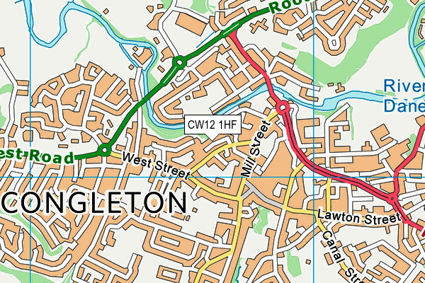 CW12 1HF map - OS VectorMap District (Ordnance Survey)