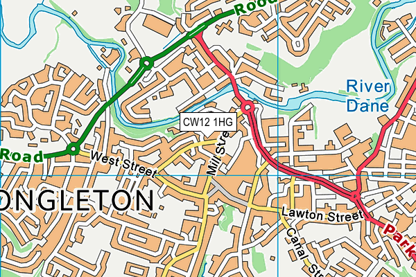 CW12 1HG map - OS VectorMap District (Ordnance Survey)