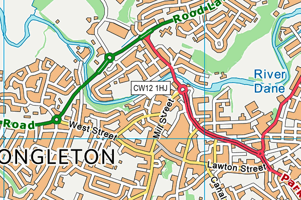 CW12 1HJ map - OS VectorMap District (Ordnance Survey)