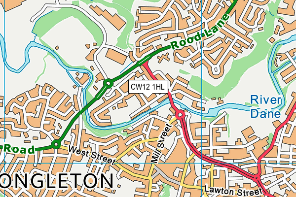 CW12 1HL map - OS VectorMap District (Ordnance Survey)