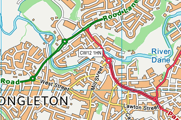 CW12 1HN map - OS VectorMap District (Ordnance Survey)